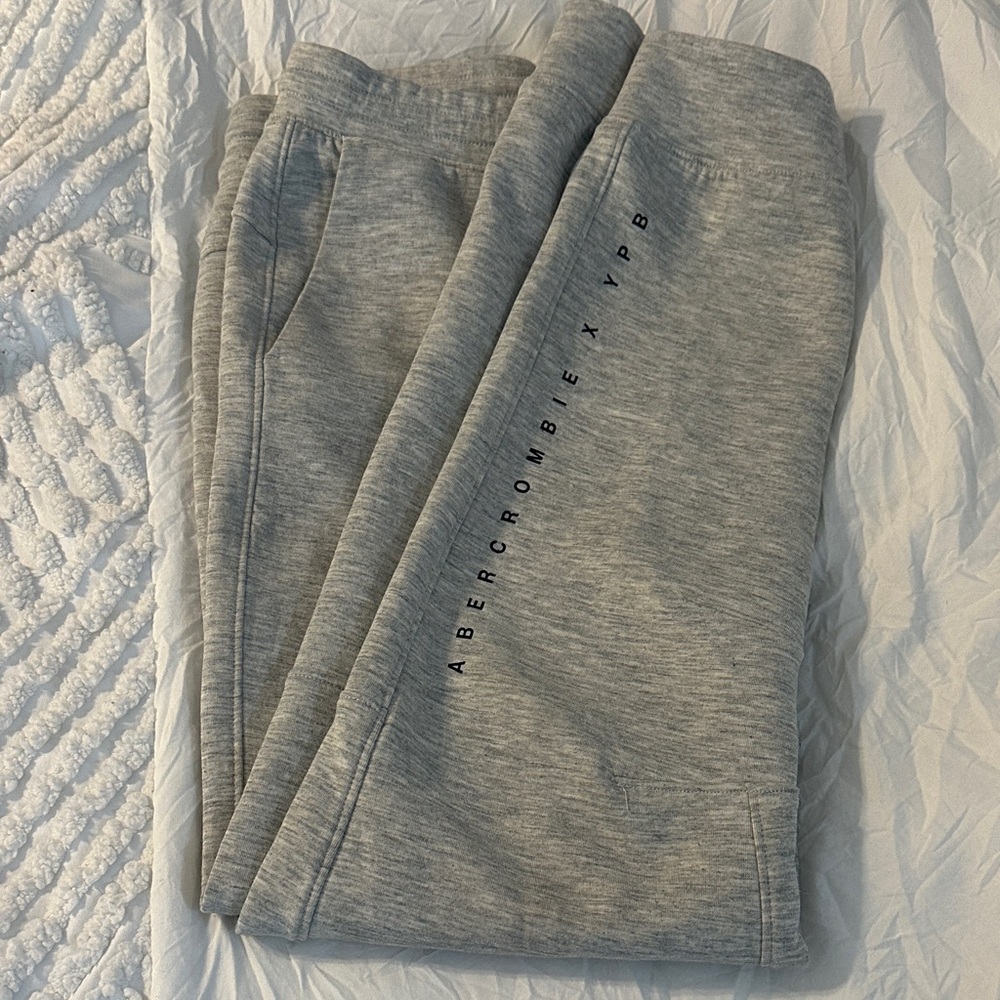 Boys Abercrombie & Fitch Light Gray Joggers